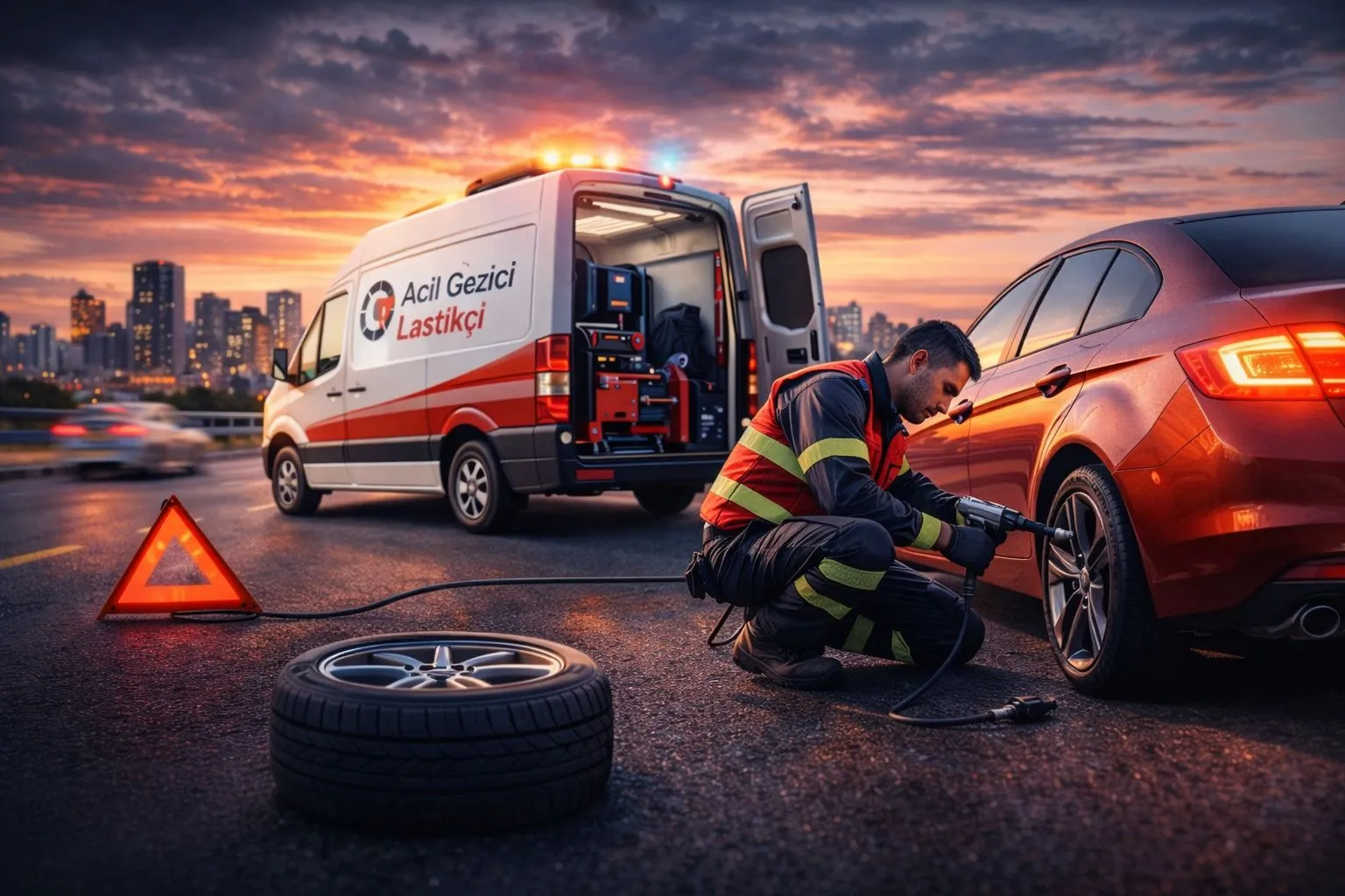Mobil lastikçi hizmeti